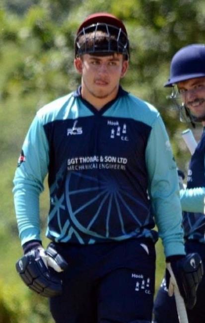 Rhys as a Hook cricketer